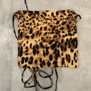 Forever 21 Leopard Lace-up Tube Top